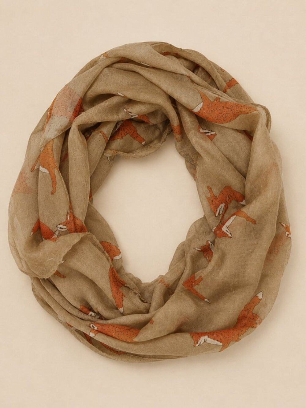Woven Countryside Mischevous Foxes Scarf Wrap Scarf